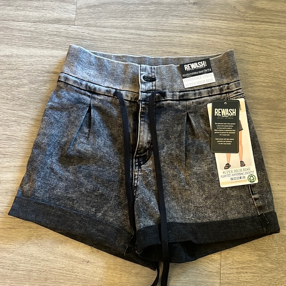 High Waist Paper Bag Denim Shorts STRETCHY & SOFT